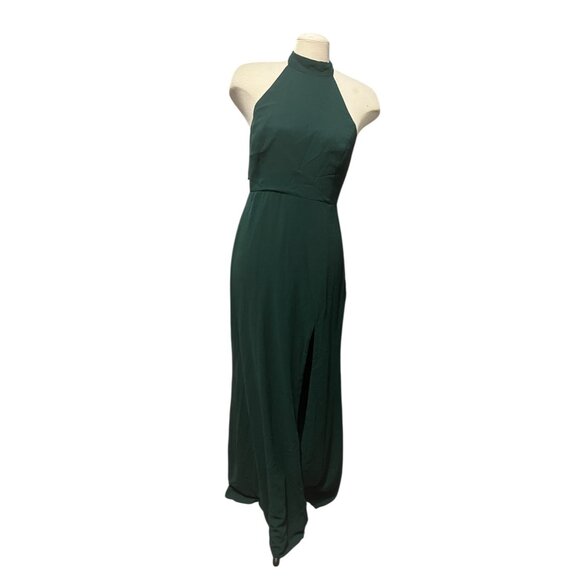 Lulus Captured Your Heart Hunter Green Halter Maxi Dress Sz Medium Hunter Green - Picture 10 of 16